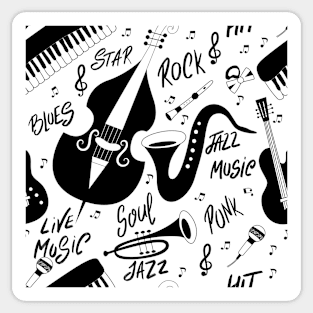 Jazz music seamless pattern Sticker